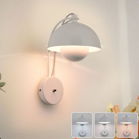 Applique murale, lampe de chevet LED, applique en forme de bourgeon, applique pour miroir de salle de bain, 3 températures de couleur réglables, blanc (1/5)