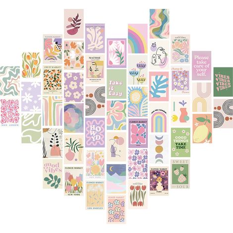 Kit Collage Mural - 50 Affiches Décoratives en Carton - Pour Chambre Étudiante ou Dortoir - 50 Modèles Uniques - Lot de 50 (1/5)