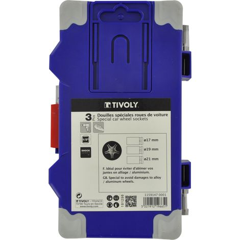 Tivoly • Confezione da 3 bussole Impact 1/2" speciali per ruote auto