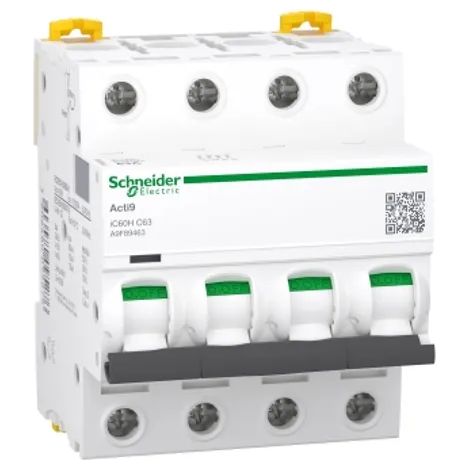 EXPORT SCHNEIDER A9F89463 - Interruttore magnetotermico iC60H 4P C 63A 10000A