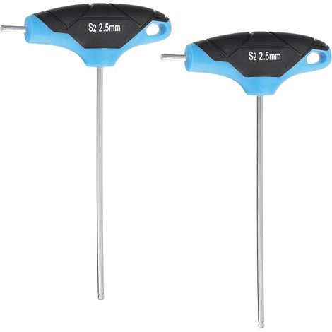 2Pcs Clé Hexagonale À Tête Boule 2.5mm Métrique Bleu Noir (1/5)