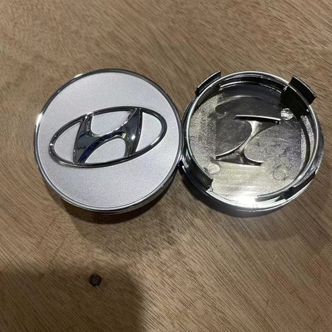 Cache moyeu de roue pour Beijing Hyundai Verna, enjoliveur central jante avec logo automobile, protection centre de roue diamètre 60 mm, lot de 4 pièces argenté avec anneau (1/2)