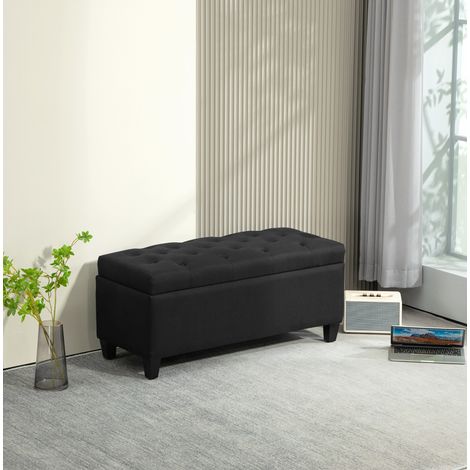 Mueble almacenamiento tapizado elegante para salon negro OKMYHOME (1/5)