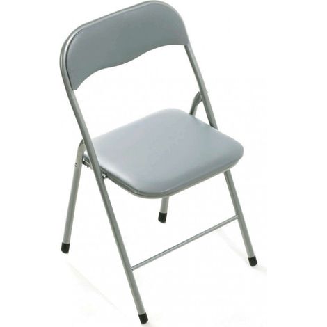Sedia da Giardino Pieghevole Slim 44x45x79 h cm in Acciaio Grigia Chiara Opaca (1/2)