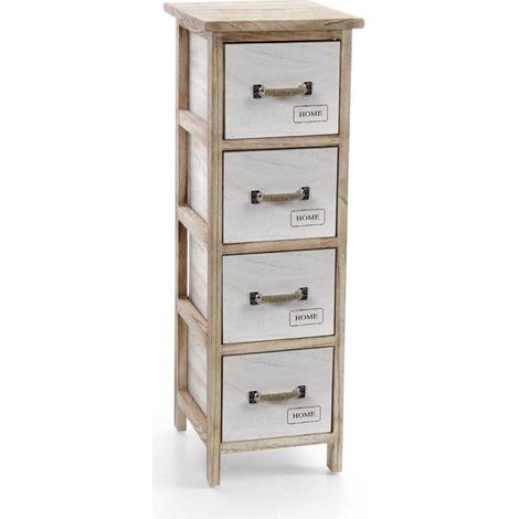 Mobile cassettiera stretta bianca shabby legno 4 cassetti (1/2)