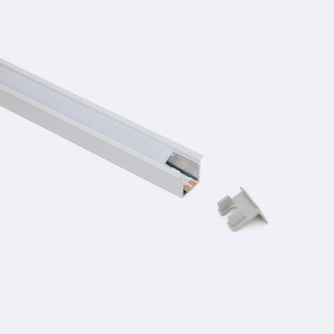 Aluminiumprofil Einbau mit 30º Neigung 2m für LED Streifen bis 6 mm Aluminium 2 m Weiß transluzent (1/4)