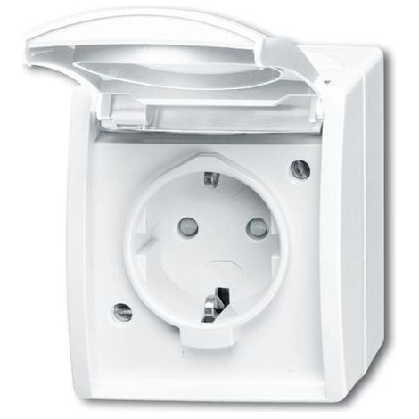 BUSCH-JAEGER 20 EBW-54 CEE 7/3 BLANC PRISE DE COURANT (2083-0-0843) 2CKA002083A0843 (1/3)