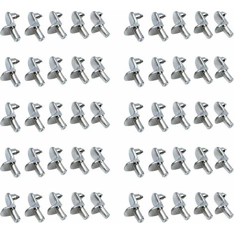 50PCS Taquet etagere Support Étagères de Métal Nickelé Goupilles de Support pour Armoire Bureau Accessoires (1/5)