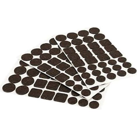 Cogex - patin adhesif feutre carre/rond marron assortiment -