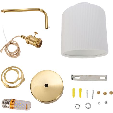 Applique murale en laiton doré, ampoule à intensité variable, finition givrée, abat-jour en céramique, luminaire pour chambre à coucher (1/5)