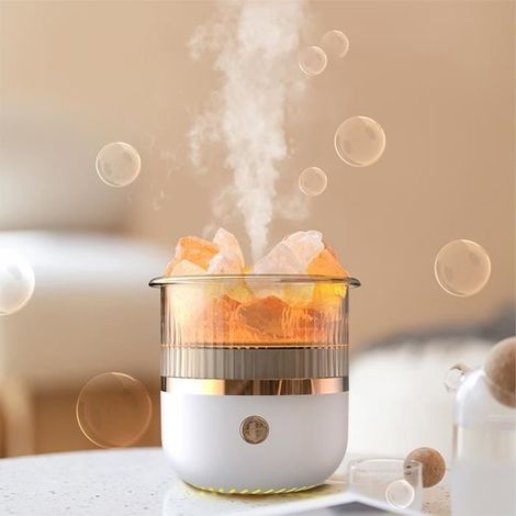 (Weißer) Aroma-Diffusor, ätherischer Öl-Diffusor, Aromatherapie-Luftbefeuchter aus Stein (weiß) (1/4)