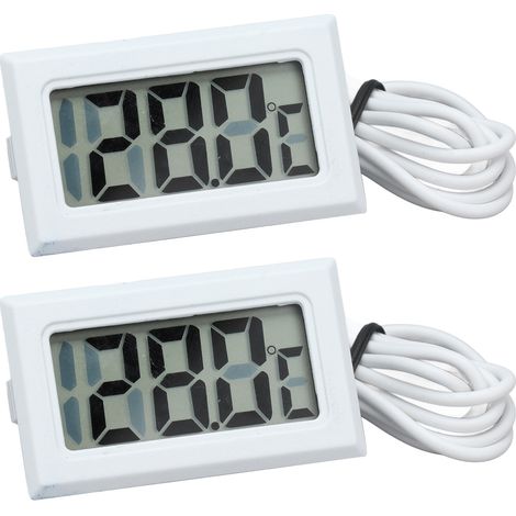 2-teiliges elektronisches Digitalthermometer mit weißer Sonde, digitalem Display, Temperaturregler, 2-Sekunden-Aktualisierung, präzise Temperaturmessung für Aquarium, Heizung und Küche. (1/5)