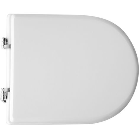 Sedile wc coprivaso per Hatria vaso Daytime 41,2- 47 x 35,5 cm copriwater bianco con cerniere regolabili e sedile in legno colato