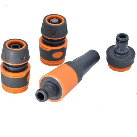 Kit Pistolets d'arrosage Lance Nettoyage Jardin Nécessaire Comprend Raccords pour Extension 1 Lance d'Arrosage,1 Raccord d'arrosage, 1 Raccord Aquastop d'arrosage, 1 Adaptateur 13mm&19mm (1/4)