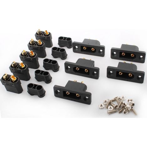 5paires XT90E-M + XT90H Souder montable mâle Femelle connecteur pour Batterie Lithium RC Car,Noir (1/5)