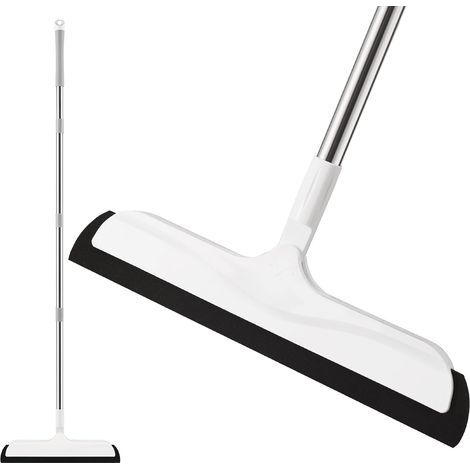 Floor Squeegee Broom with Telescopic Handle (126cm), Foam Broom for Water Cleaning, Shower Floor Brush, Bathroom, Kitchen, Pet Hair (1/5)
