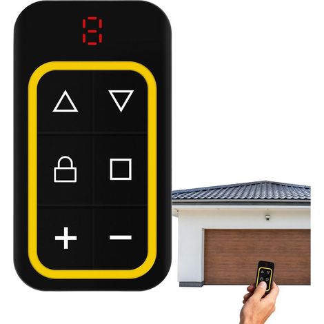 Télécommande de garage — Émetteur pour ouvre-porte de garage, dispositif de commande pour portail et contrôle d'accès, 82 x 46 mm (1/5)