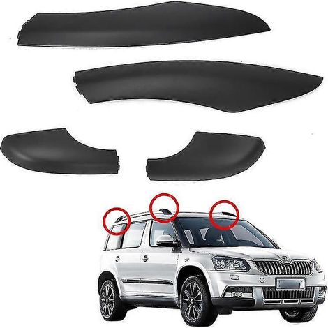 Für Skoda Yeti SUV, rechte hintere schwarze Dachgepäckträgerabdeckung, Dachreling-Endkappe, Kunststoffabdeckung