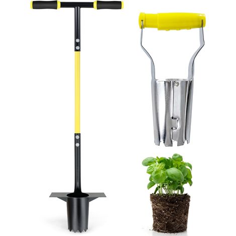Lot de 3 outils de plantation de bulbes à long manche et petit bulbe avec poignée souple pour creuser des trous pour planter des tulipes, des iris, des jonquilles (1/5)