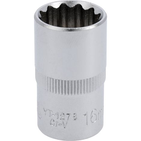 Kurze 16 mm 1/2" Zwölfkant-Stecknuss CRV