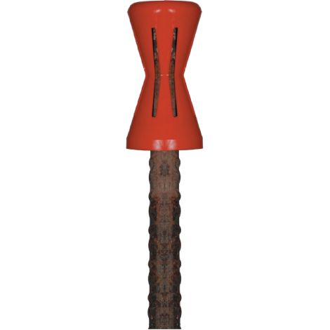 Couvre-tige a' ressort pour tiges en plastique orange de 14 a' 28 mm pour piliers de tige saillants