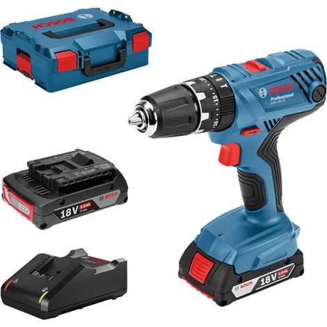 Perceuse a Percussion BOSCH PROFESSIONAL GSB 18V-21 + 2 batteries 2,0Ah + GAL 18V-40 + L-BOXX