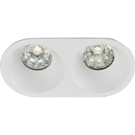 Spot DECO GU10 rond 2 têtes fixe, blanc mat IP20 - EUROPOLE - 27810 (1/4)
