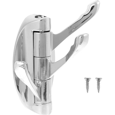 Crochet Pivotant Multifonctionnel en Alliage de Zinc Argenté, Pratique et Finition Soignée, Porte-serviettes pour Salle de Bain et Chambre (1/5)