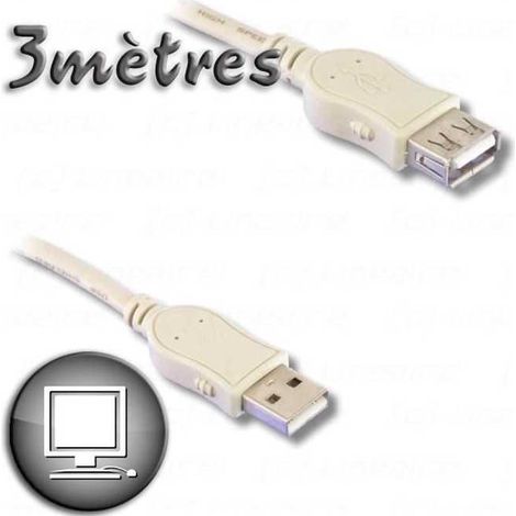 USB 2.0 A male / A female extension cable 3m