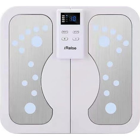 Massaggiatore plantare elettrico pieghevole EMS con telecomando, 10 modalità, 50 velocità, timer 30/60 minuti e display LED, per alleviare il dolore ai piedi a casa (1/5)