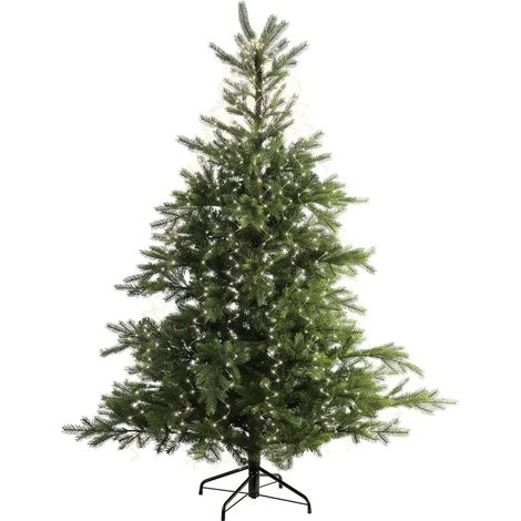 Luz LED decorativa para árbol de Navidad exterior 210 cm en plata y blanco cálido (1/5)