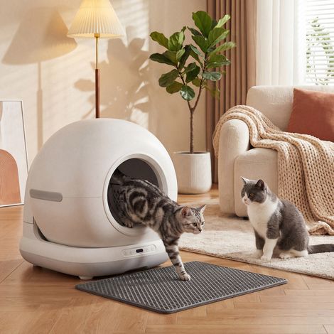 Arenero Gatos Autolimpiable 72L Extragrande Control por APP Control de Olores y Ruido Sensores de Seguridad Alfombrilla (1/5)
