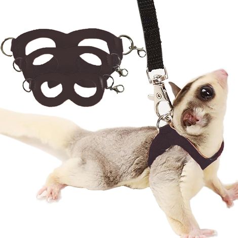 Geschirr und Leine für Haustiere (schwarz), 3er-Set, Trainingsweste für Eichhörnchen und Hamster. (1/5)