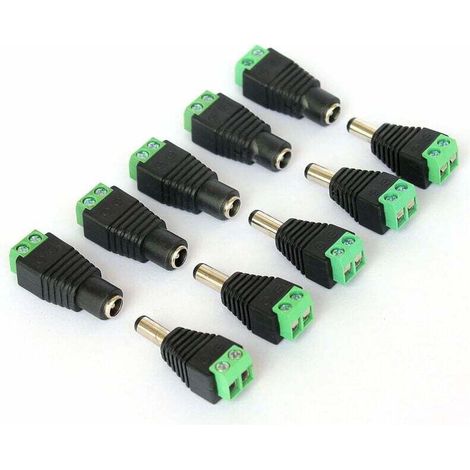 Stecker (männlich), 5 x Buchse (weiblich), DC-Anschluss für CCTV-Kameras, 2,1 x 5,5 mm