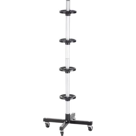 Soporte para neumáticos con ruedas plateado