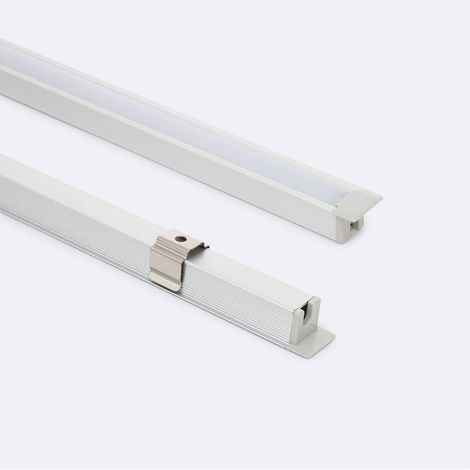 Profilé Aluminium Angle 30º Encastré 2m pour Ruban LED jusqu'à 6 mm Aluminium 2 m Blanc translucide (1/4)