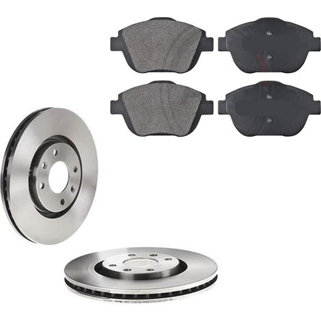 KIT FRENI ANTERIORI compatibile con DS 3 CROSSBACK (UR,UC,UJ) - DISCHI + PASTIGLIE OEM: FDB4288, P61103, P61103X, P61136 / 17338 , 17818 /SOSTITUZIONE DIRETTA/BASSA POLVERE/SILENZIOSO