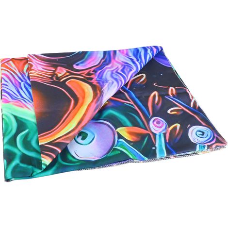 Tapisserie crâne réactive aux UV, une tapisserie noire brillante faite à la main, éblouissante et mystérieuse, avec accessoires, tissu brossé GTYG (297) 230x180 cm / 90,6x70,9 pouces. (1/5)