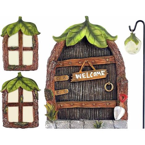 fes Porte De Jardin Porte Miniature Pour Arbres Accessoires Maison Arbre Dcoration Portes De Fes (feuilles)