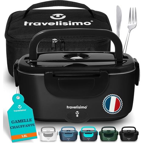 Gamelle Chauffante 100W Lunch Box Chauffante 1,5L Boite Alimentaire Chauffante 3 en 1 220V 24V 12V, Bento Isotherme Chaud, Acier Inoxydable, Rechauffer Repas pour Voyage et Bureau (1/5)