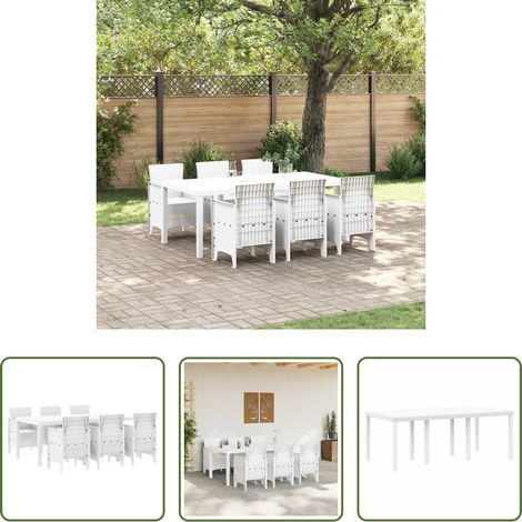 Garten Tisch - Garten Essgruppe 7 pcs Weiß Polypropylen (1/5)