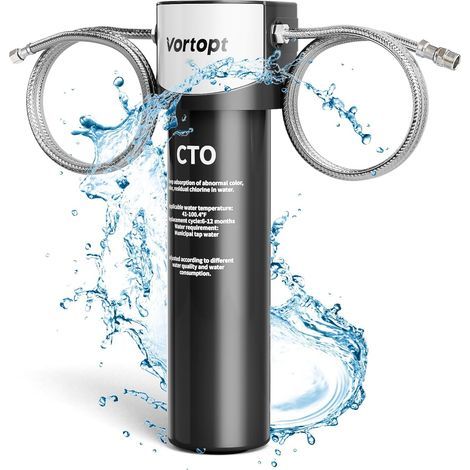 Q5-UF-M Under Sink Water Filtration System, NSF/ANSI 42 Certified, 28,000 Gallon High Flow Rate, Reduces PFOA, Chlorine and Odors, Connects Directly to Kitchen Faucet (Black) (1/5)