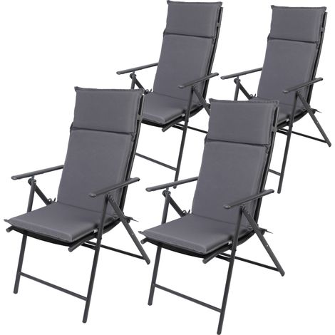 Albatros Gartenstühle Aruba mit Sitzauflage 4er Set – Gartenstühle Klappbar mit robustem Metallgestell und hoher Belastbarkeit – bequeme Klappstühle auch als Terrassenstühle oder Balkonstühle (1/5)