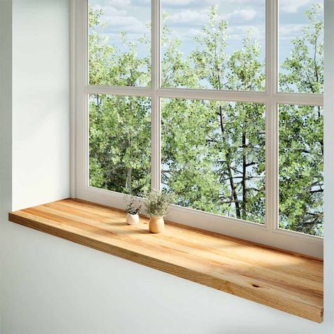 Appuis de fenêtre 2 pcs marron clair bois de chêne massif (1/5)