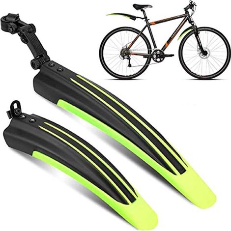 2 parafanghi universali per bicicletta, anteriori e posteriori regolabili, adatti per ruote da mountain bike da 20, 22, 24 e 26 pollici Fluores (1/5)