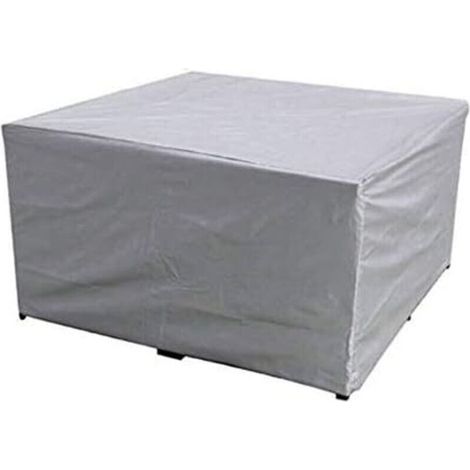 Funda para mesa de jardín, lona rectangular impermeable para muebles de jardín, resistente al viento, la lluvia, los rayos UV y el polvo, con cordón ajustable - Crezuo (1/4)