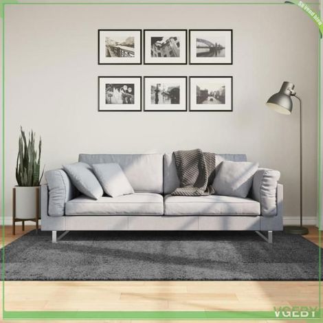 Tapis - FAFEISY - OVIEDO - Anthracite 140 x 200 cm - 100% polyester - Poils courts (1/5)