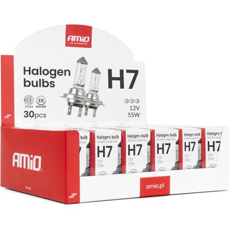 Set H7 Halogenlampen 12V 55W UV-Filter 30 Stück amio-04399 (1/3)