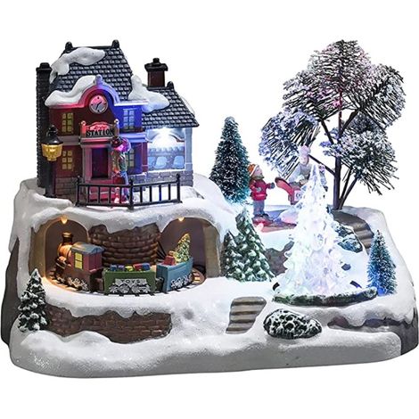 Konstsmide LED Szenerie Bahnhof mit Animation 23,5 x 16 x 17 cm Weihnachtsdeko (1/3)