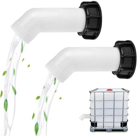 2PCS Drain Spout Hose Water Tank Nozzle IBC Valve Fitting Garden Water Connectors Extension Drain Spout Water Tank Nozzle Valve for IBC Tank Tap Fitting (1/4)
